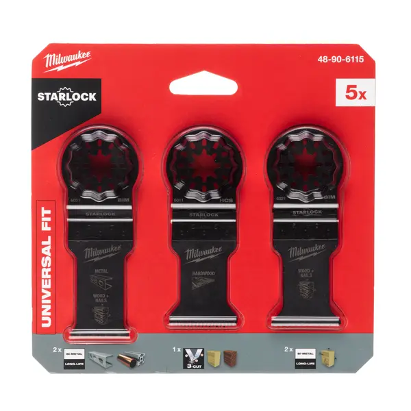 DYKKSAGBLAD SETT TRE/METALL 5P